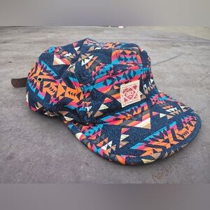 Obey Adjustable Strap Back Painters Hat with Aztec Pattern